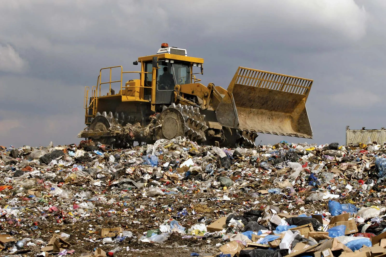 bulldozer sanitary landfill waste garbage